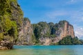 Limestone cliff island in Krabi Ao Nang and Phi Phi, Thailand Royalty Free Stock Photo